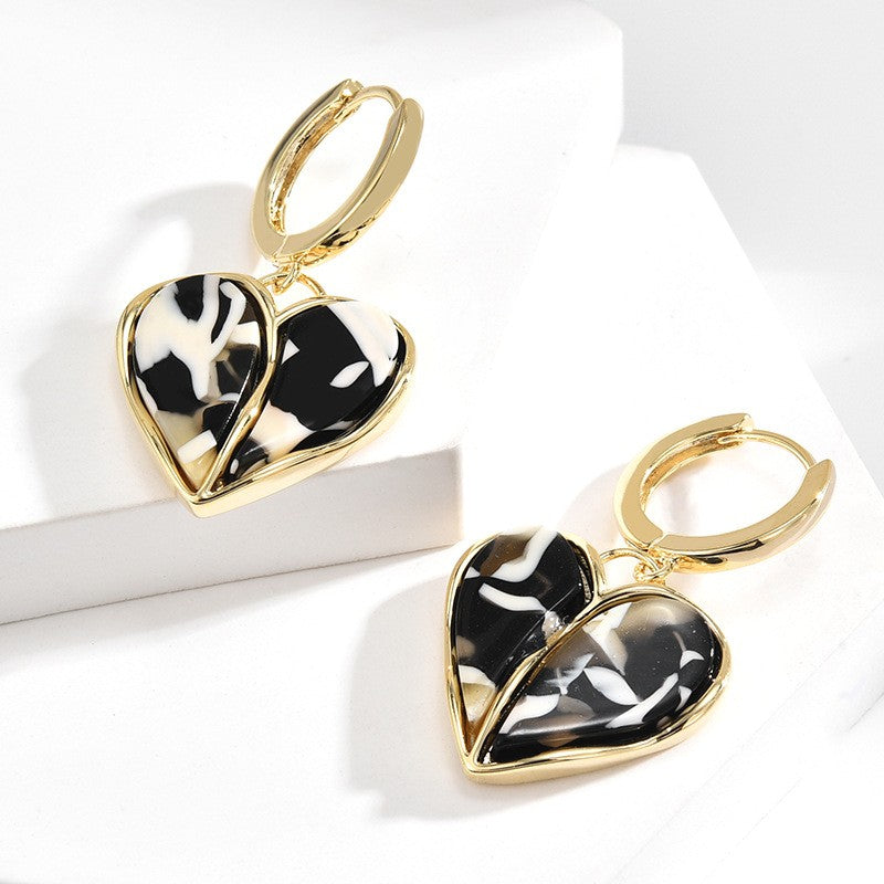 Gold Heart Hoop Earrings