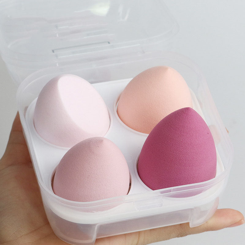 Pink Beauty Cosmetic Blending Sponge 4Pk with Clear Box